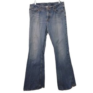 Vintage Lucky Brand Gene Montesano Jet Setter Flare Blue Jeans Size 12/ 31 Long